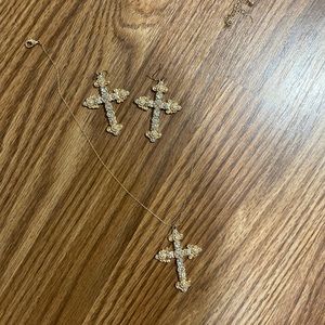 Cross Necklace and earring set